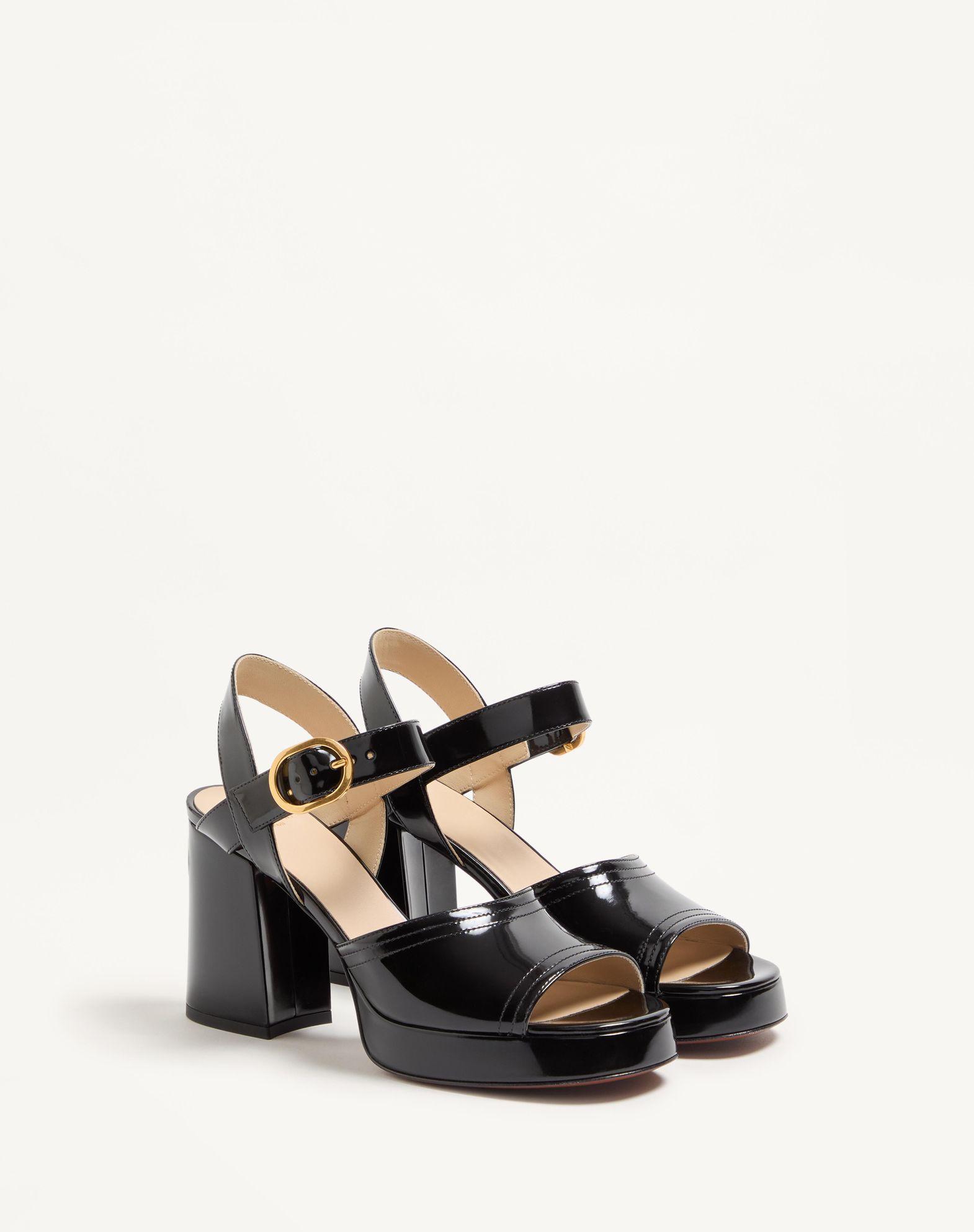 Fawcette Platform Sandal In Polished Calfskin 100Mm Product Image