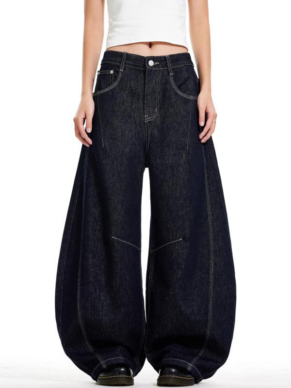 Retro Blue Washed Deconstruction Boyfriend Jeans Product Image