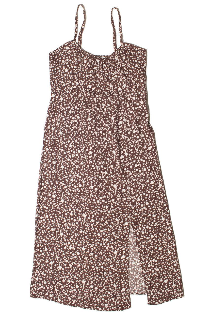 Brown Ditsy Floral Midi Dress Product Image