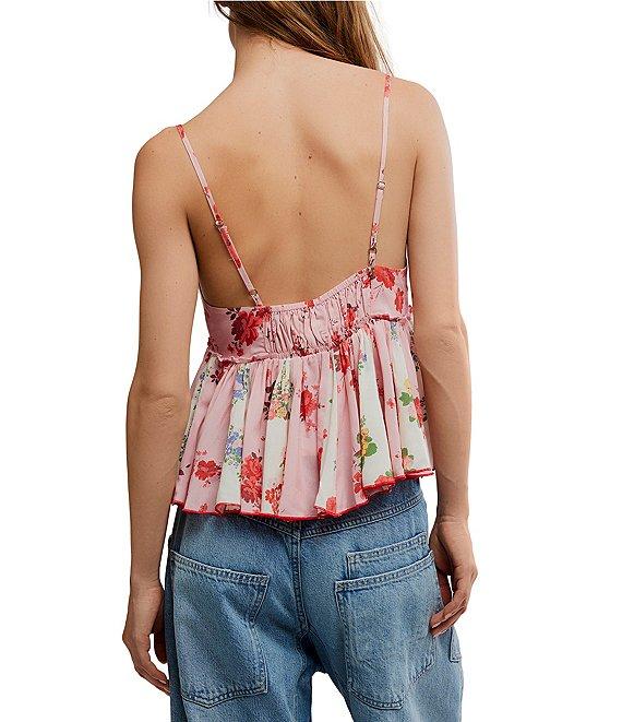 Free People Tillie Floral Printed V-Neck Sleeveless Babydoll Top Product Image