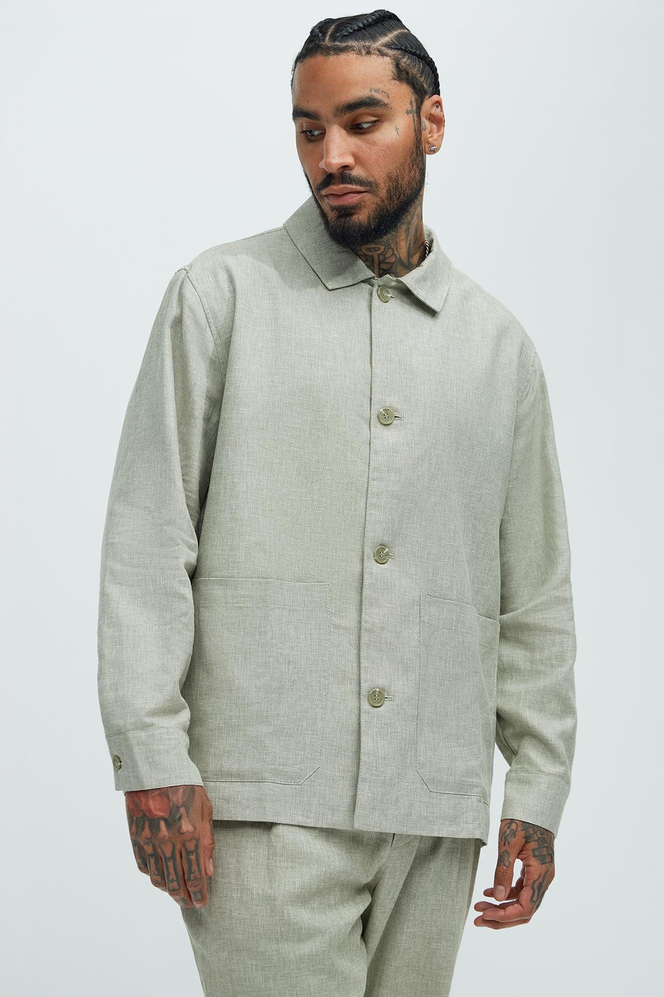 Bahamas Linen Chore Jacket - Green Product Image