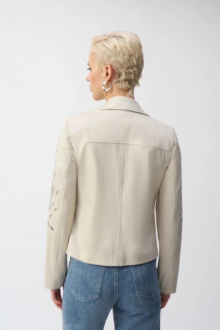 Foiled Faux Suede Moto Jacket Product Image