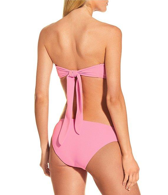 Gianni Bini Solid Ribbed Retro Hipster Swim Bottom Product Image