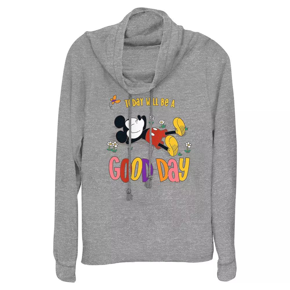 Disney's Mickey Mouse Today Will Be A Good Day Women's Cowlneck Graphic Lightweight Long Sleeve,  Product Image
