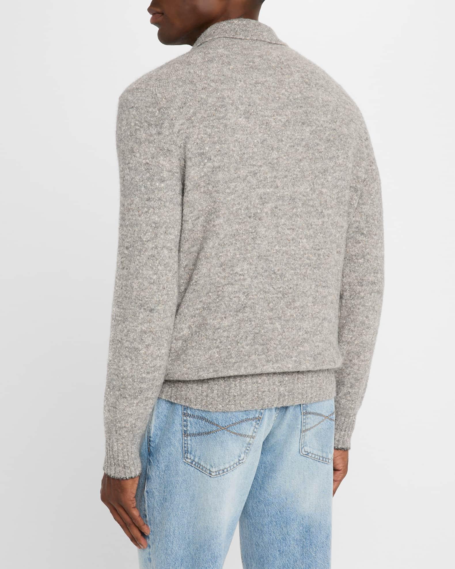 Men's Wool and Nylon Melange Polo Sweater Product Image