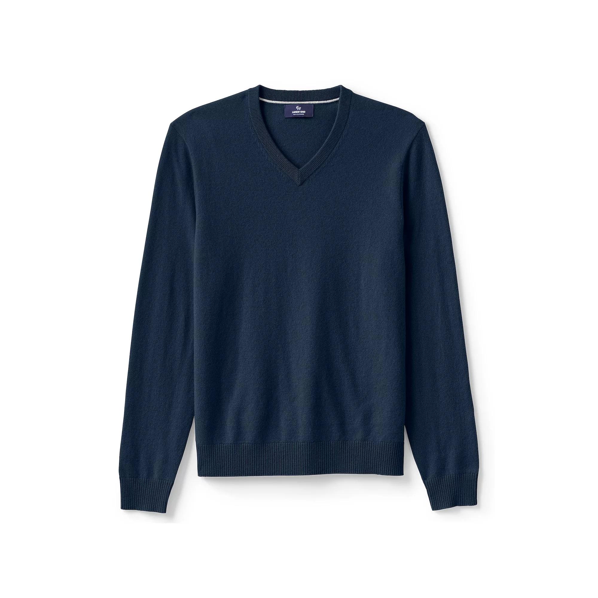 Big & Tall Lands' End Fine-Gauge Cashmere V-neck Sweater, Men's,  Product Image