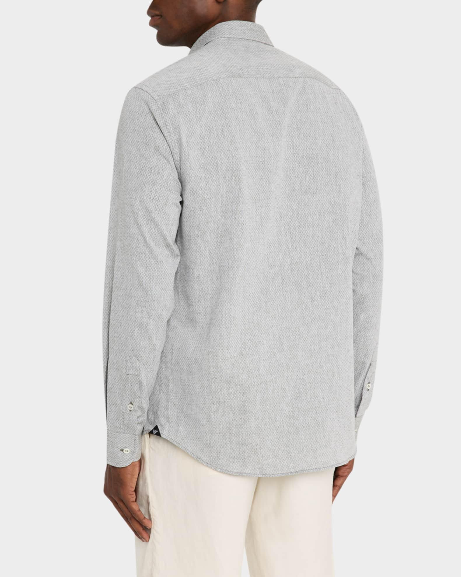 Men's Linen and Cotton Diamond-Print Sport Shirt Product Image