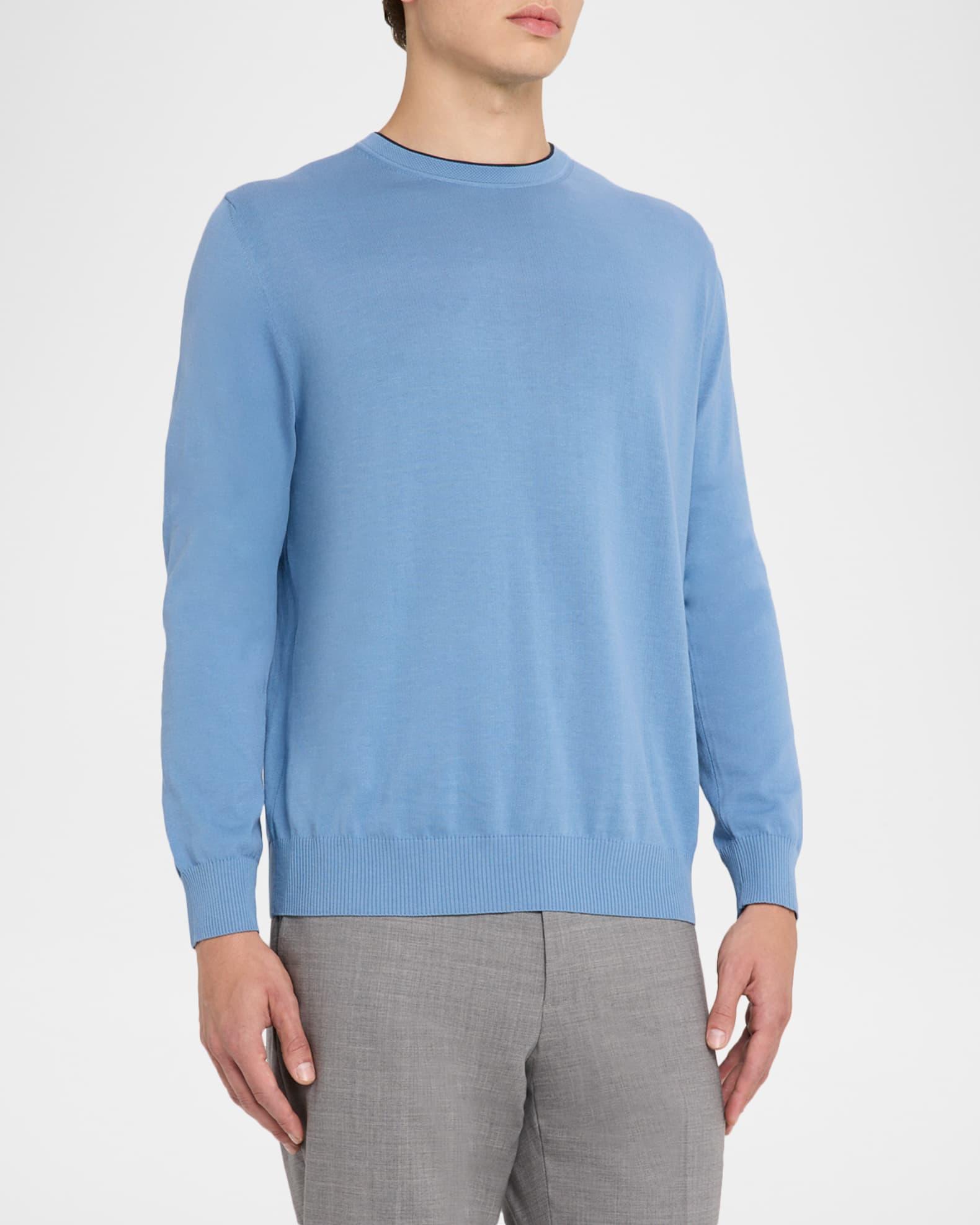 Men's Cotton Tipped Crewneck Sweater Product Image