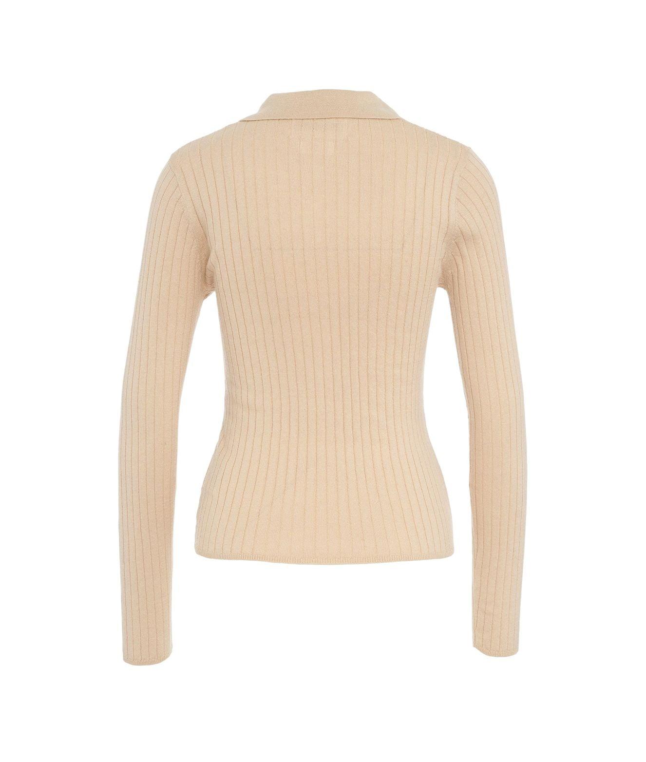 Ribbed long sleeve polo shirt 'Adela' Product Image