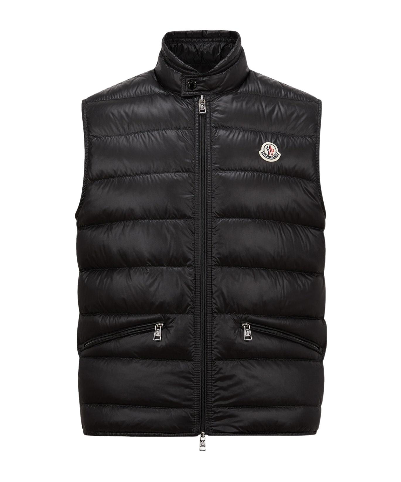 MONCLER High Collar Puffer Quilted Sleeveless Jacket In Black Product Image