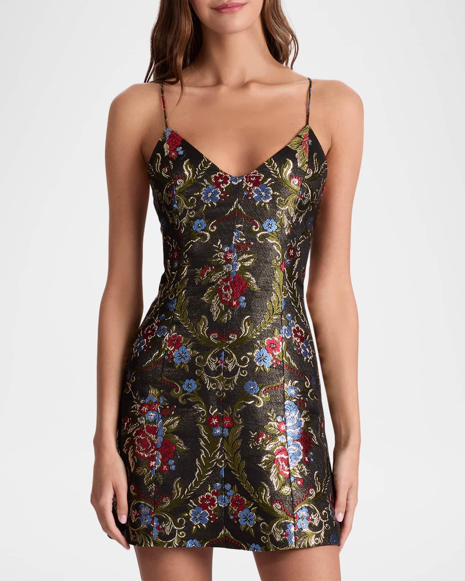Tayla Floral Jacquard Structured Mini Dress Product Image
