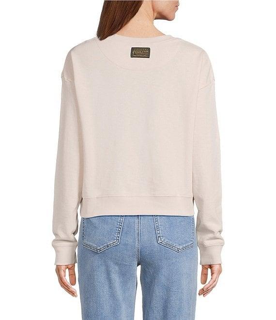 Pendleton Graphic Western Print Crew Neck Long Sleeve French Terry Pullover Product Image