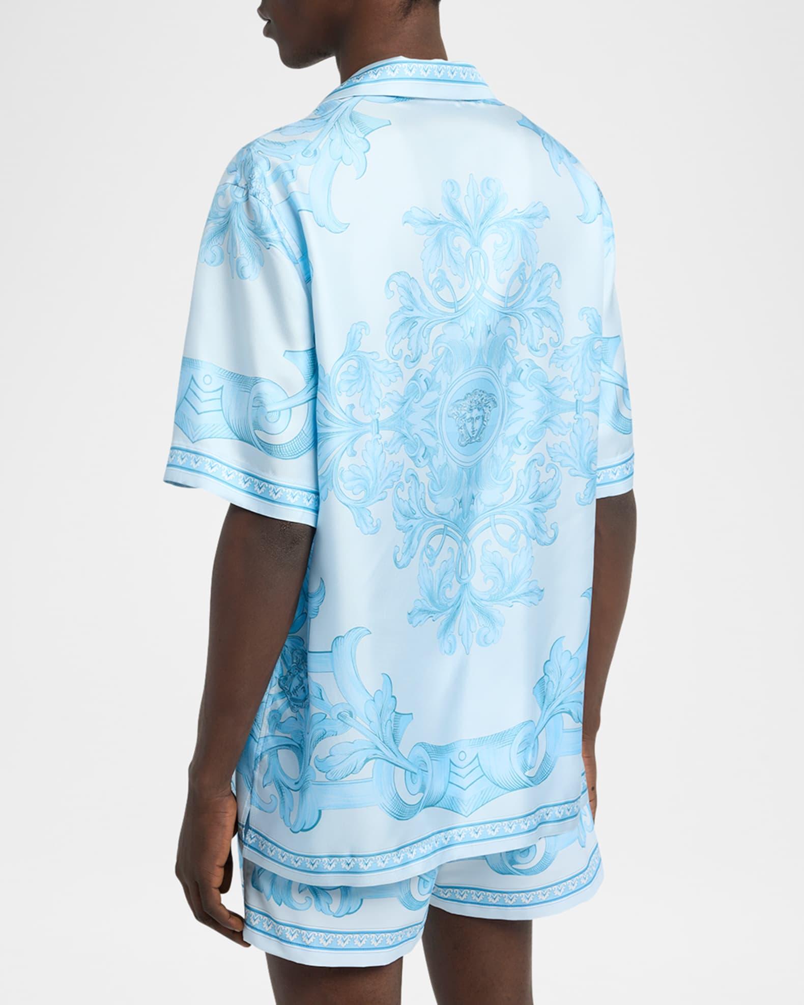 Men's Silk Barocco Short-Sleeve Shirt Product Image