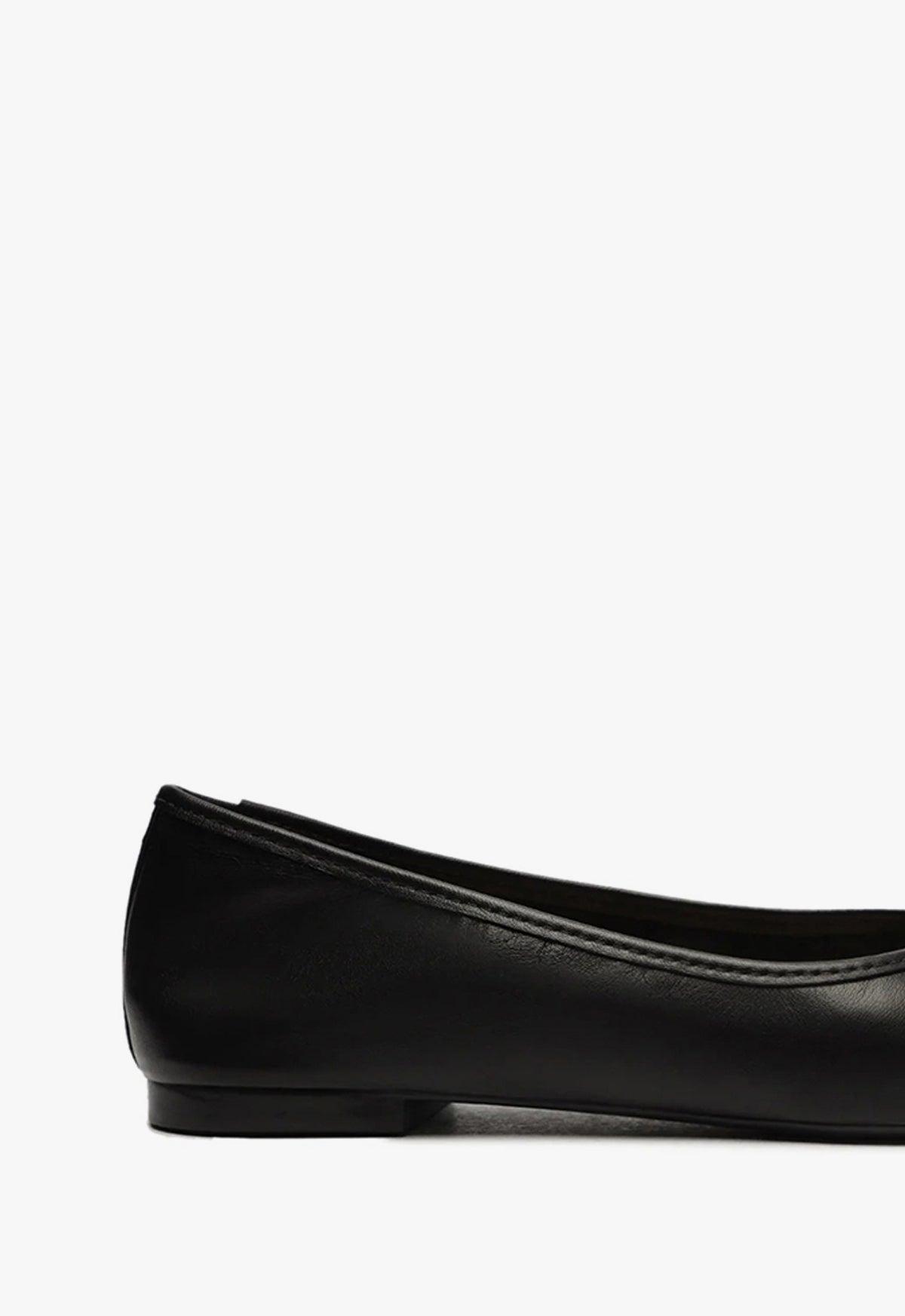 Arissa Black Leather Ballet Flat Female Product Image