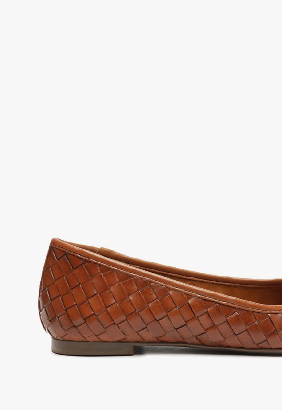 Arissa Honey Peach Leather Ballet Flat Female Product Image