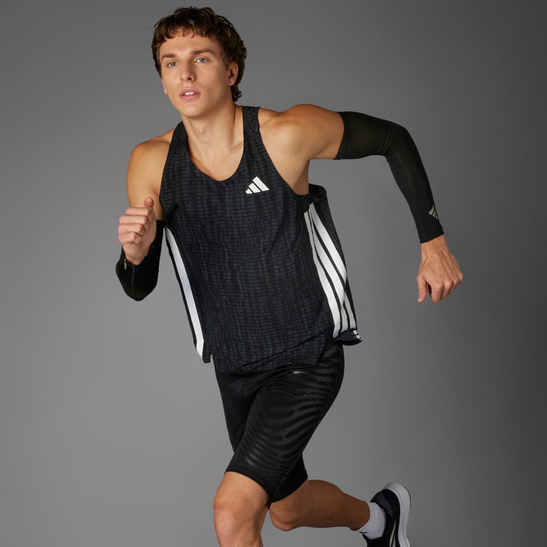 adidas Adizero Running Singlet Powder Teal XL Mens Product Image