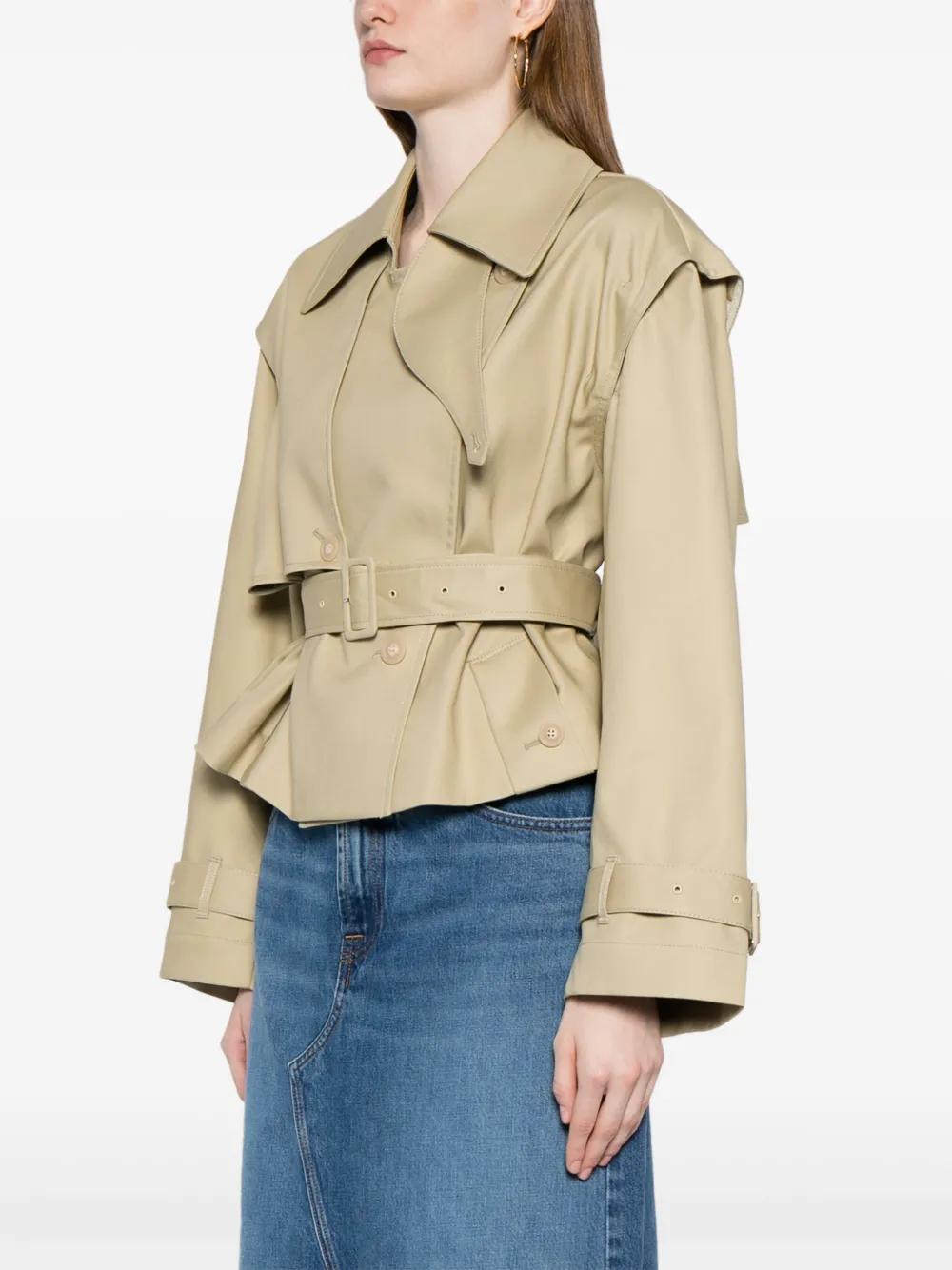 open-back cropped trench coat Product Image
