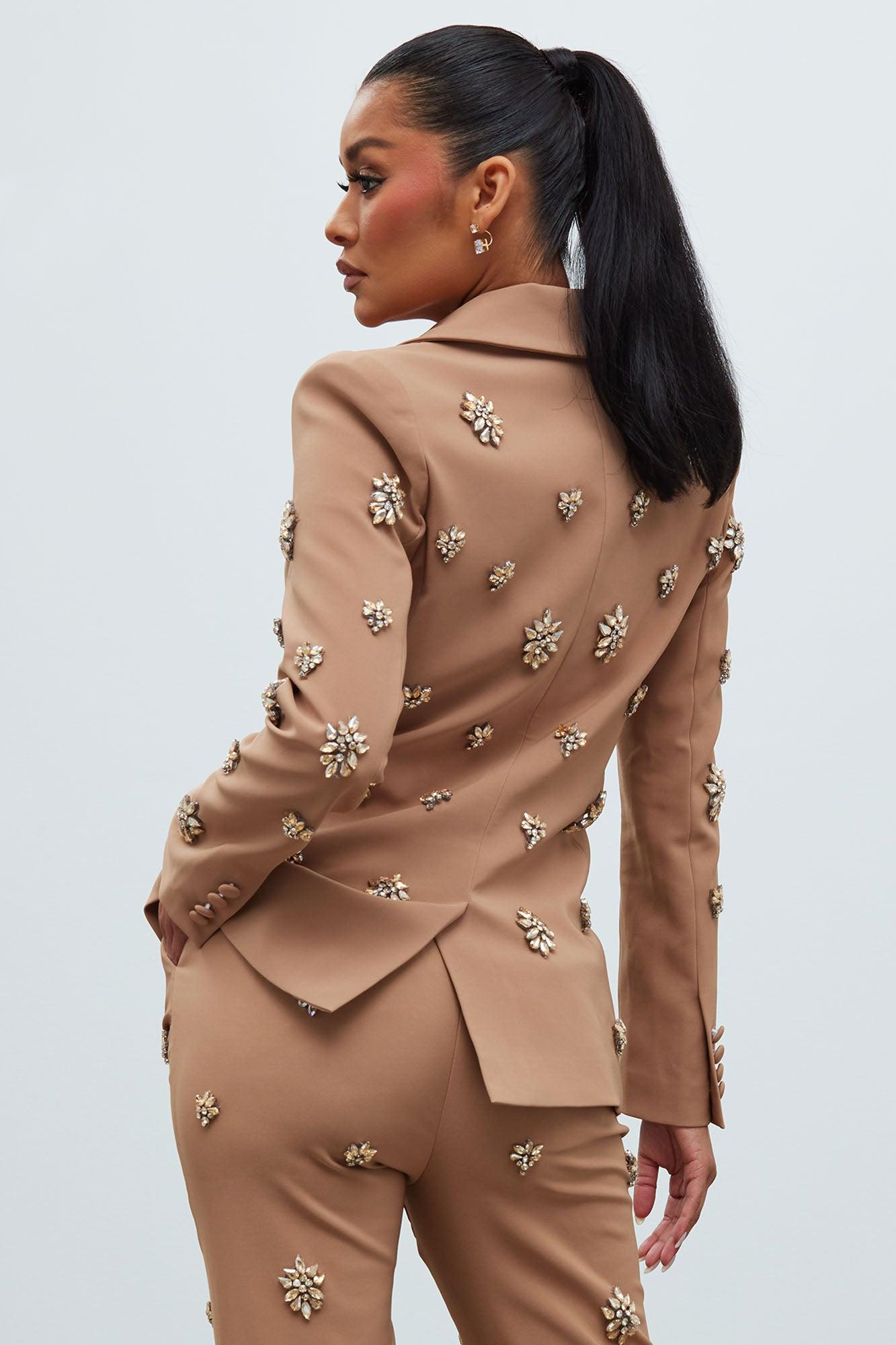 Verona Embellished Jacket - Mocha Product Image
