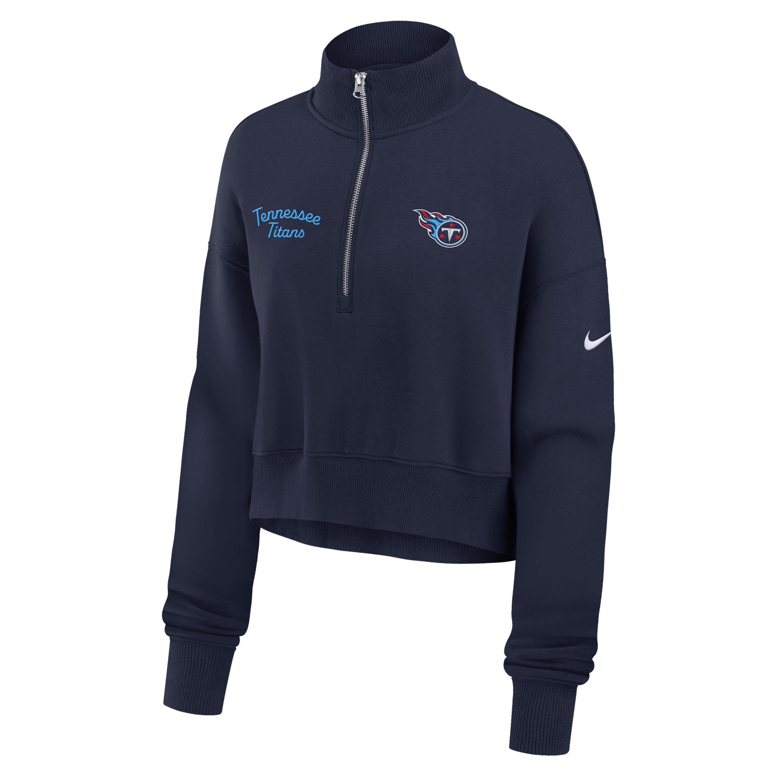 Seattle Seahawks Phoenix Nike Womens NFL Cropped 1/4-Zip Crew | 01N941S78-DJR Product Image