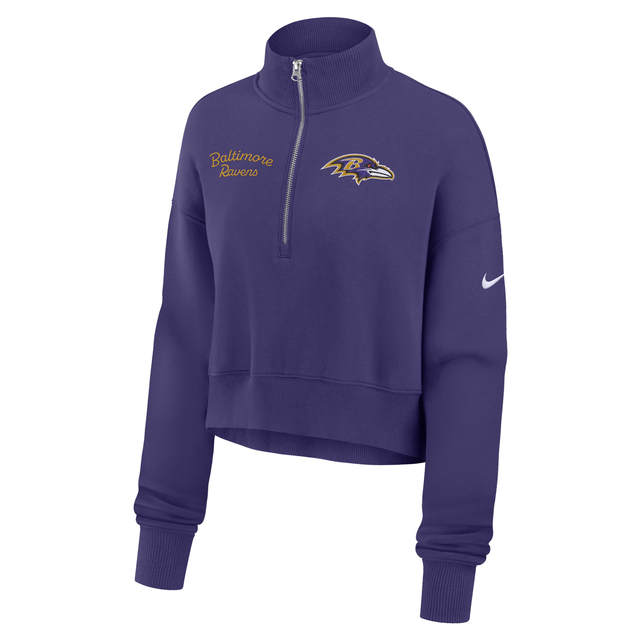 Denver Broncos Phoenix Nike Womens NFL Cropped 1/4-Zip Crew | 01N941S8W-DJR Product Image