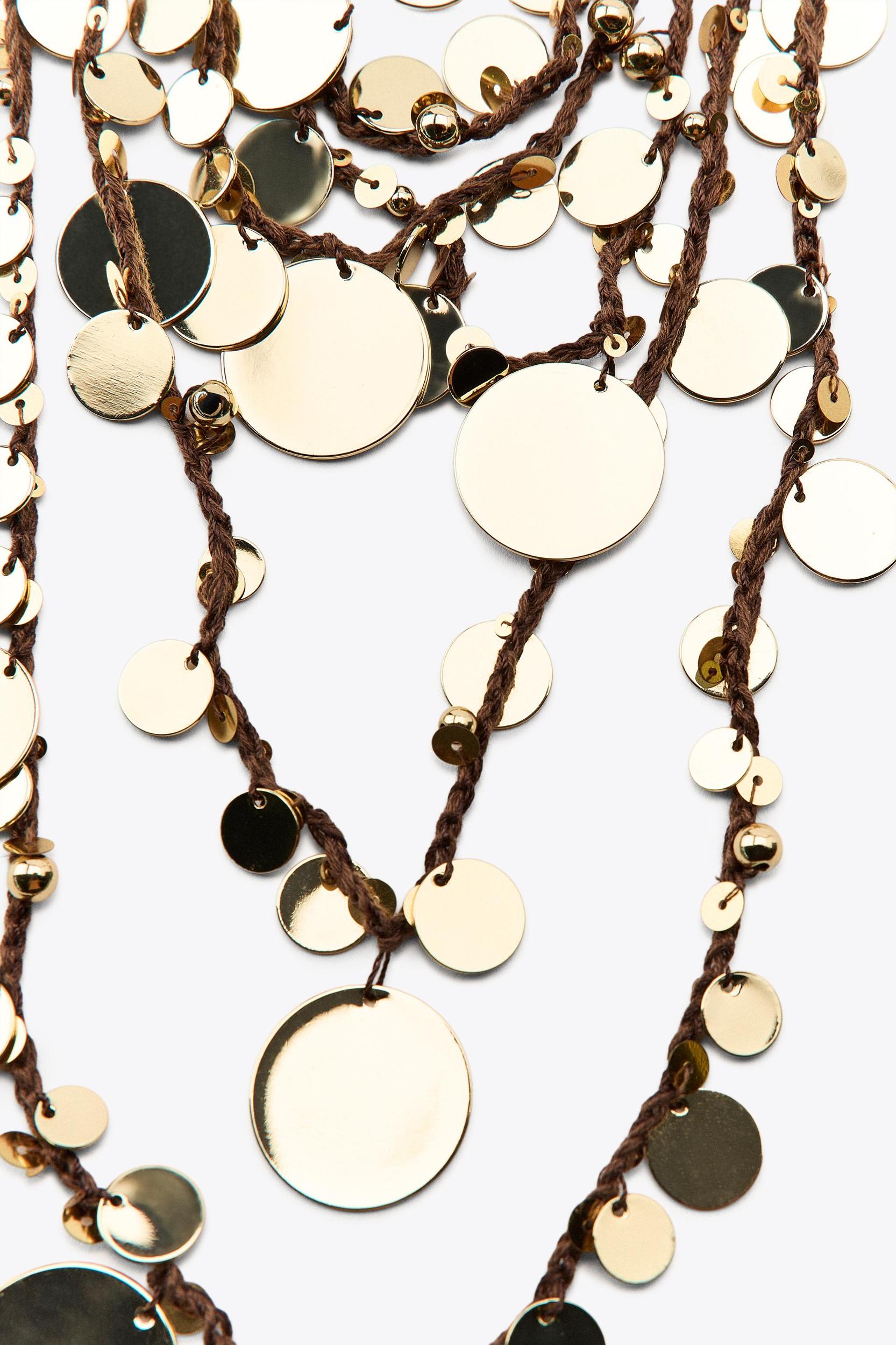 COIN CORD WATERFALL NECKLACE Product Image