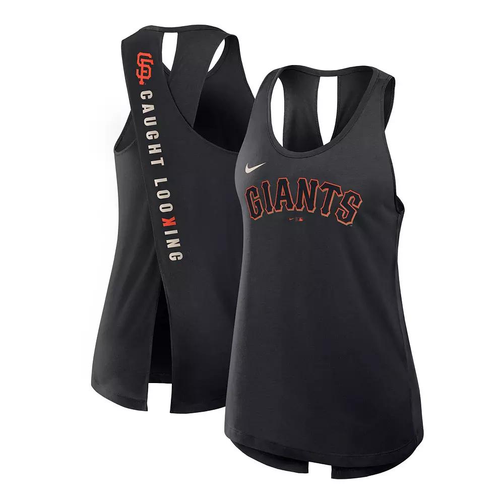 Women's Nike Black San Francisco Giants Crisscross Performance Tank Top, Size: 2XL Product Image