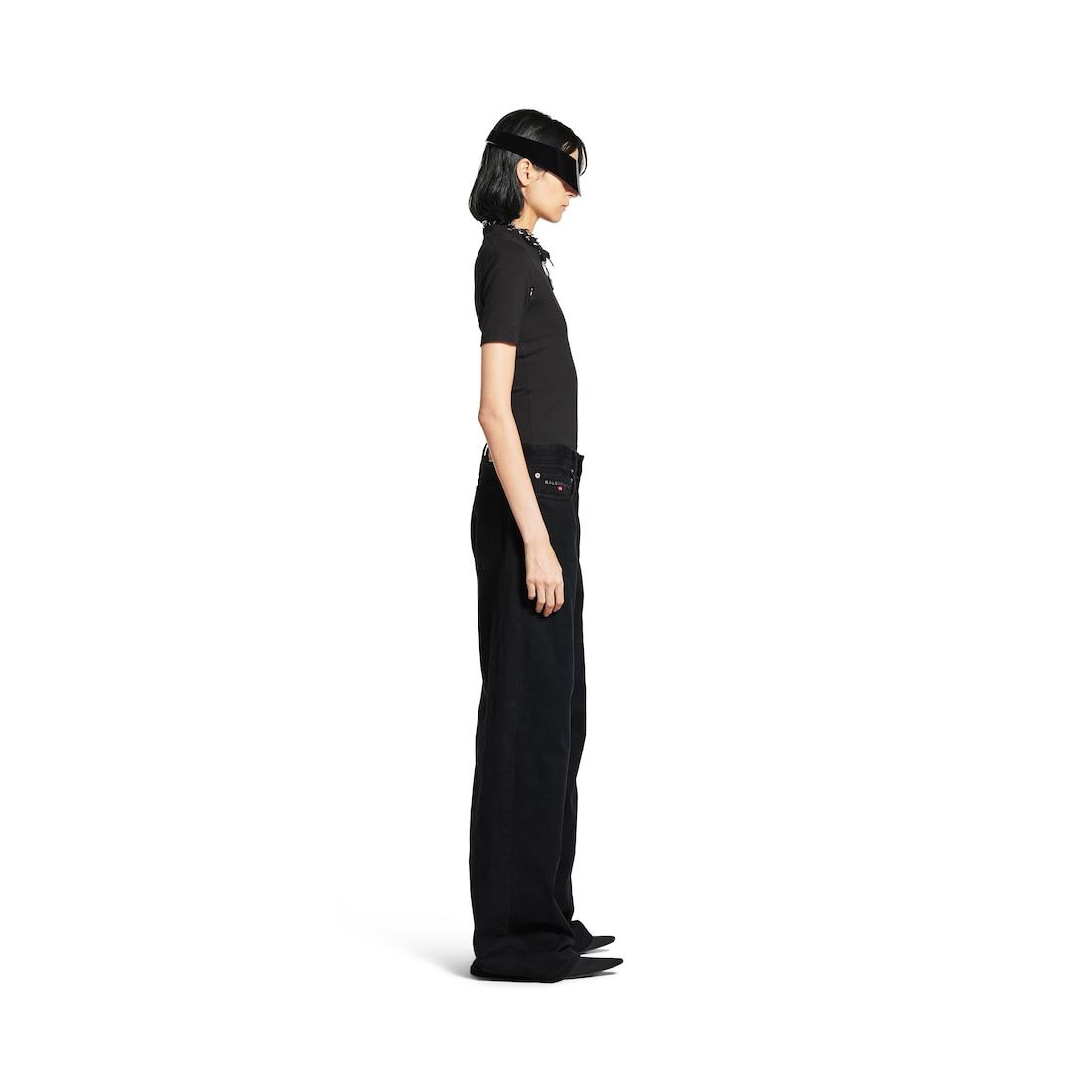 Women's Wide Leg Baggy Pants in Black Product Image