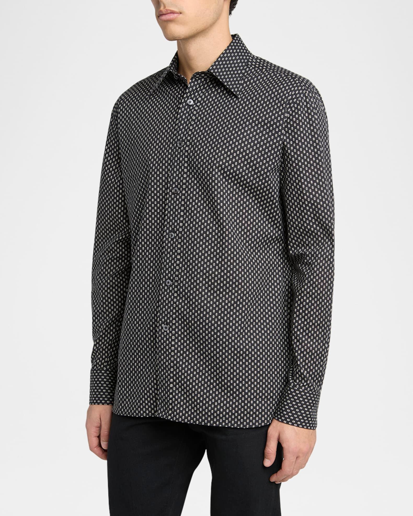 Men's Geometric Cotton Voile Sport Shirt Product Image