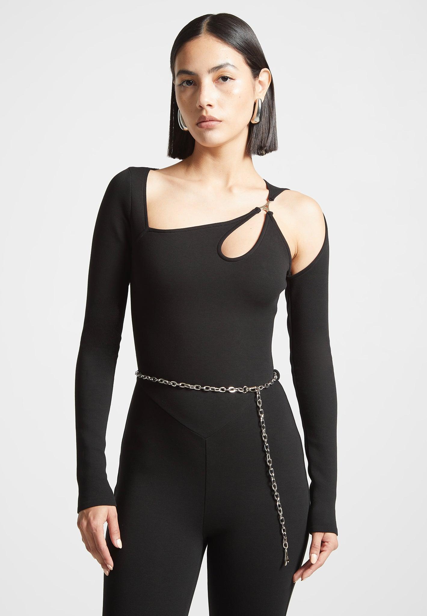 Eiffel Chain Detail Jumpsuit - Black Female Product Image