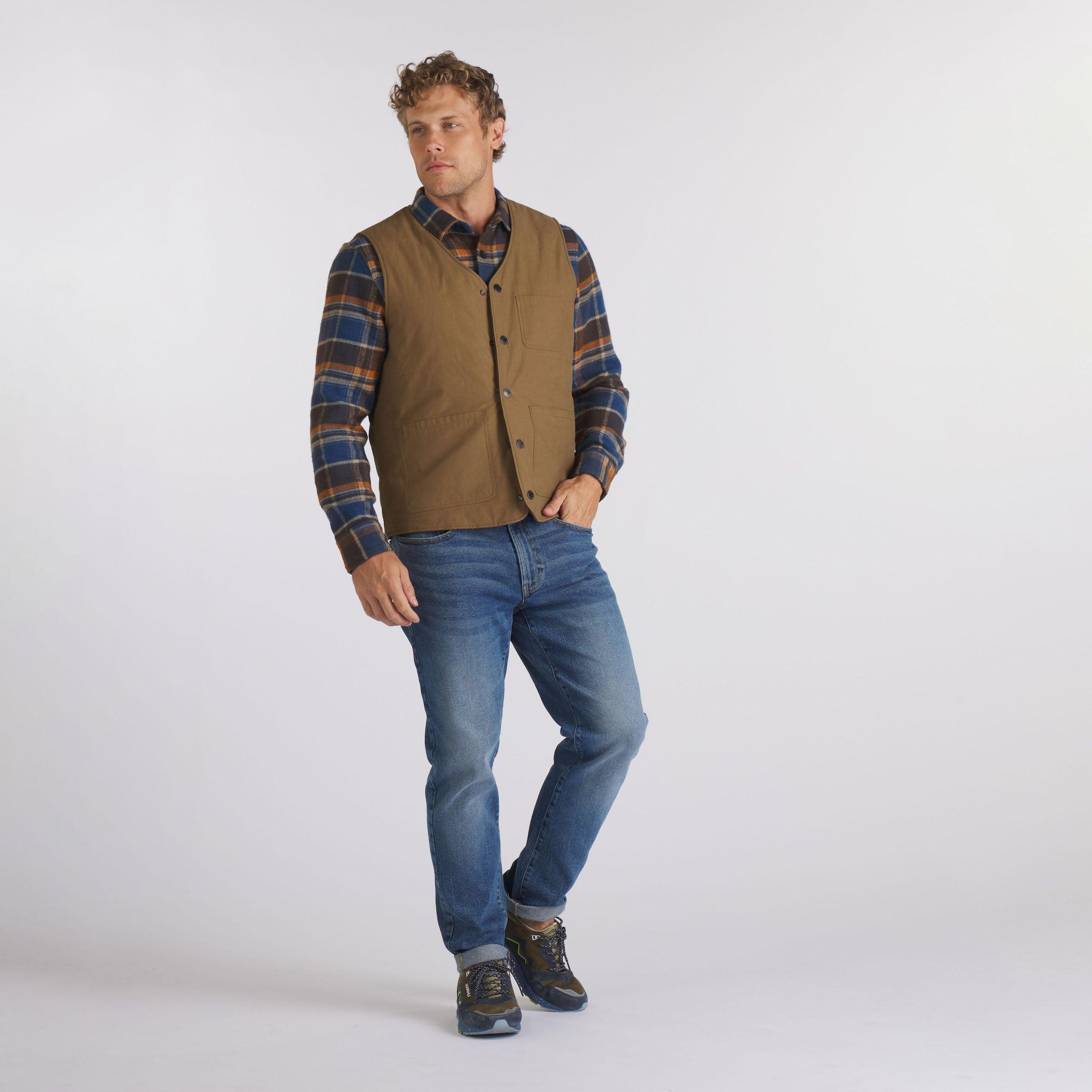 Country Tweed Reversible Vest - Chestnut Product Image