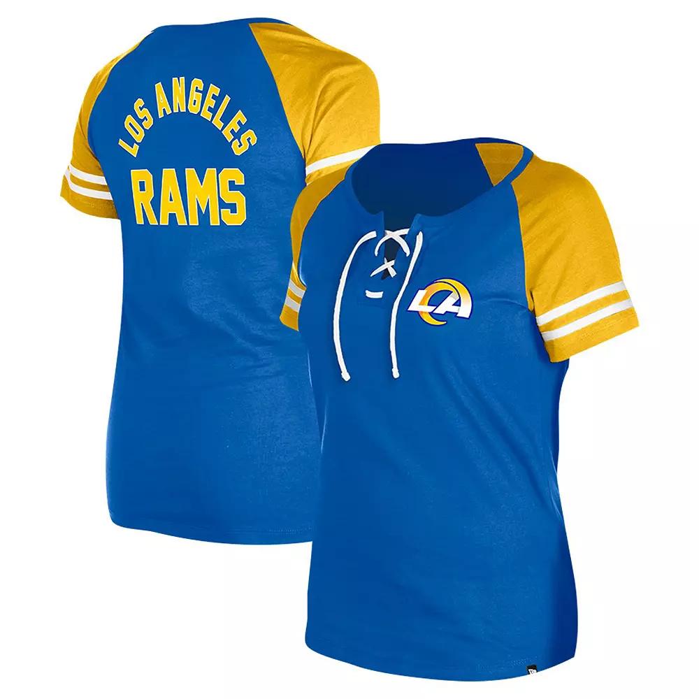 Women's New Era Burgundy Washington Commanders  Lace-Up Raglan T-Shirt, Size: 2XL, Wft Med Re Product Image