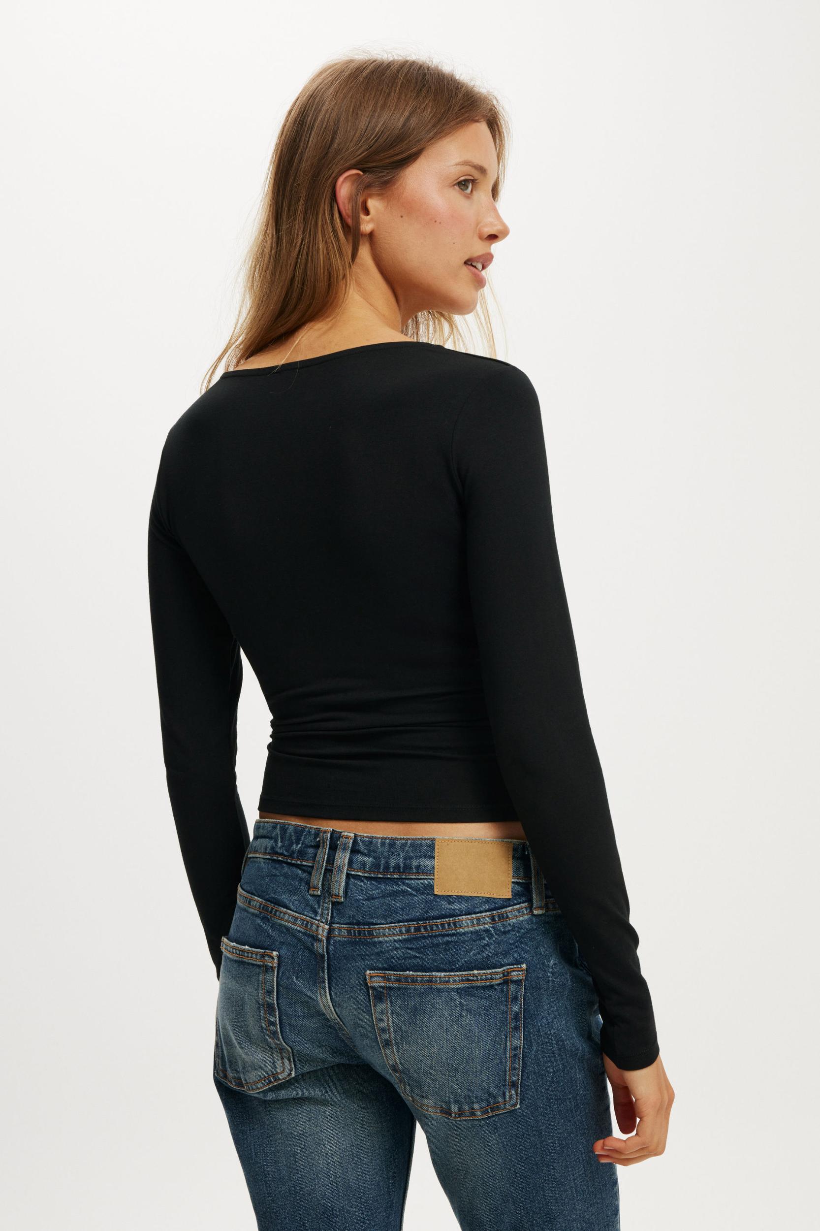 Zoey Cross Front V Neck Long Sleeve Product Image