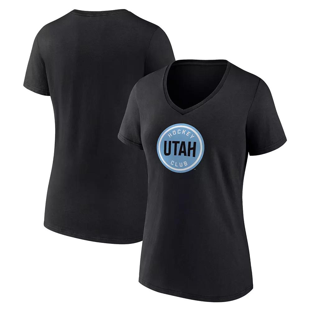 Women's Fanatics Black Utah Hockey Club Draft Logo V-Neck T-Shirt,  Product Image