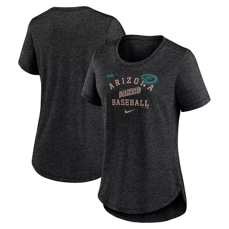 Women's Nike Heather Black New York Jets Fashion Tri-Blend T-Shirt, Size: 2XL, Charco Product Image