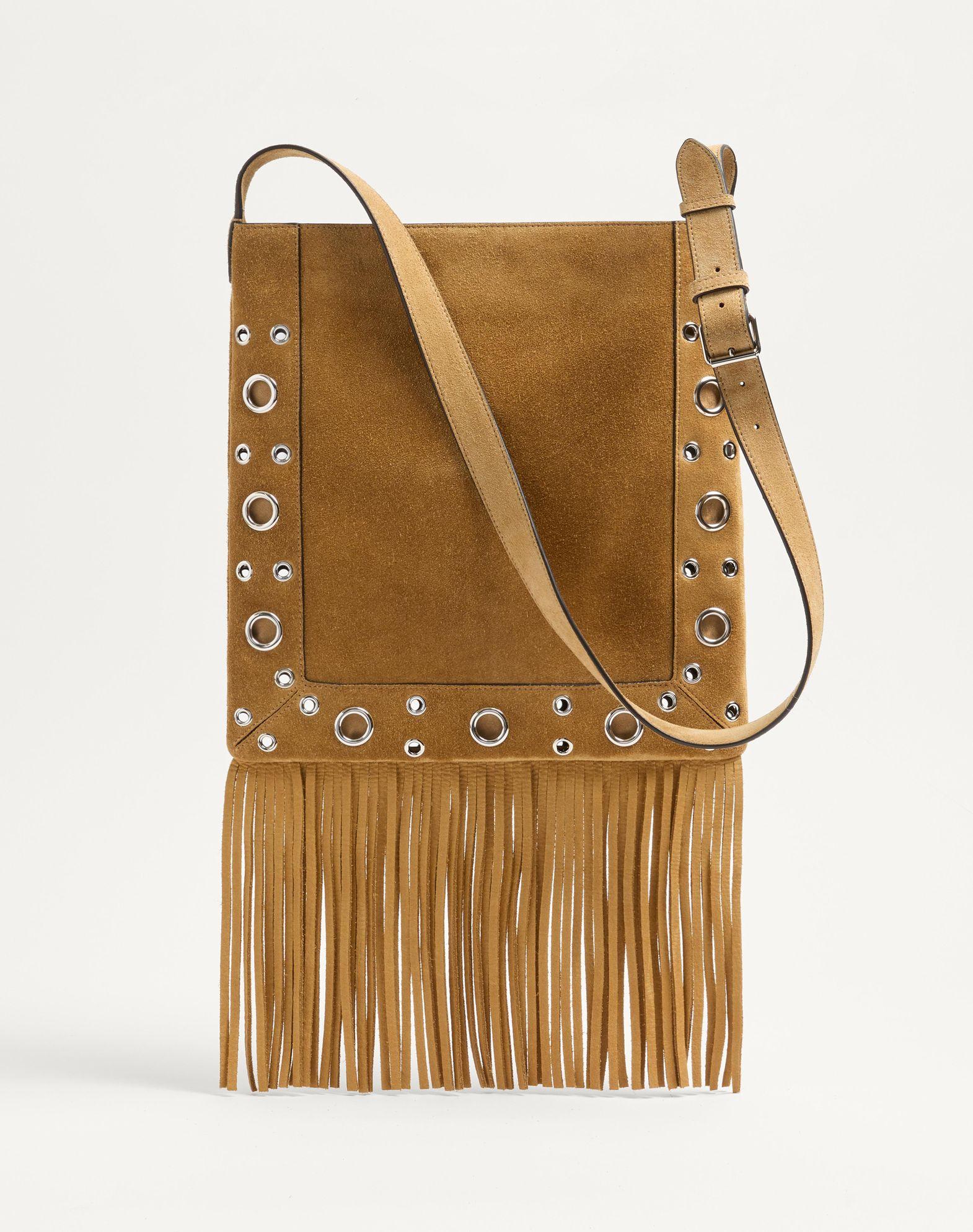 Valentino Garavani Nellcôte Suede Shoulder Bag With Fringes Product Image