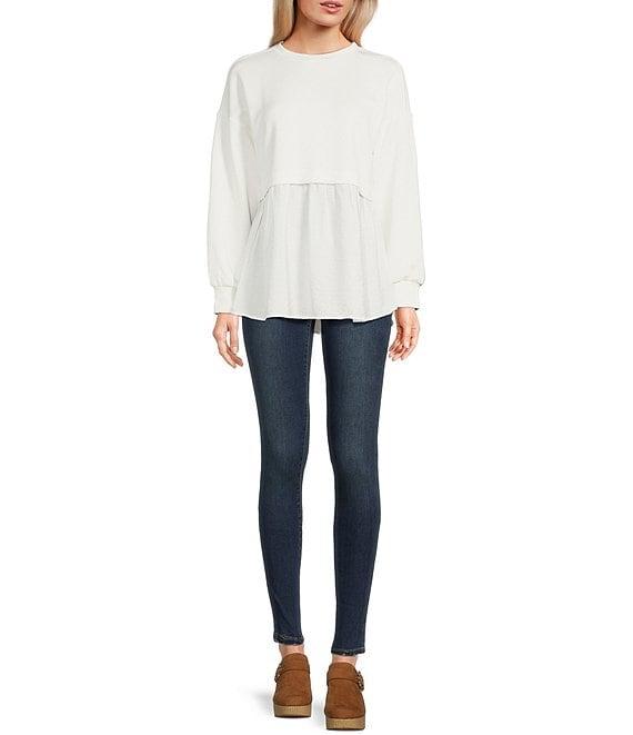 I.N. San Francisco Long Sleeve Two-fer Tunic Top Product Image