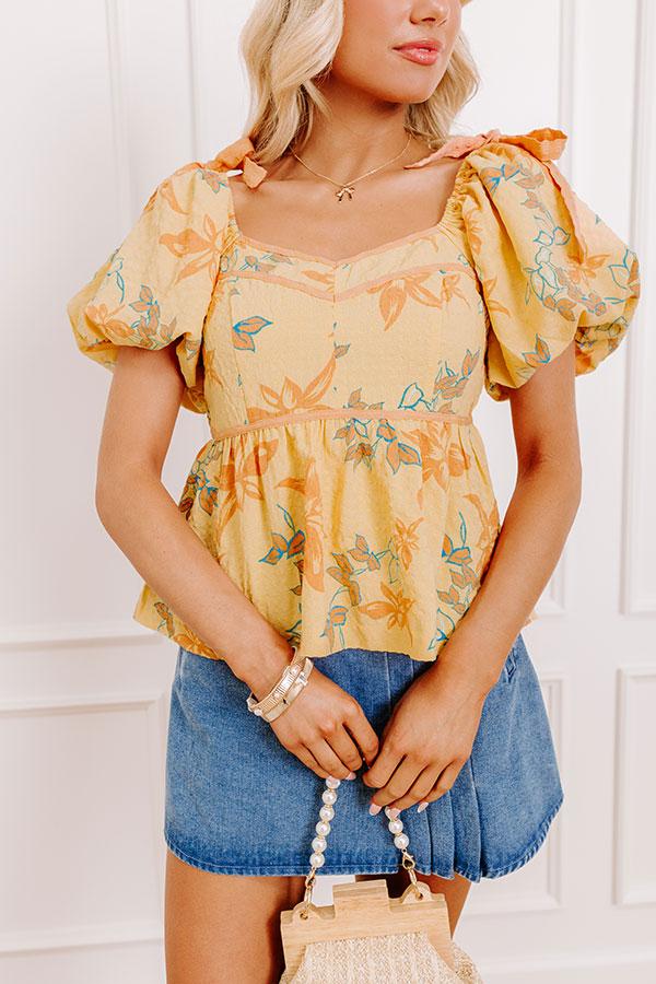 Sunny Disposition Floral Peplum Top Product Image