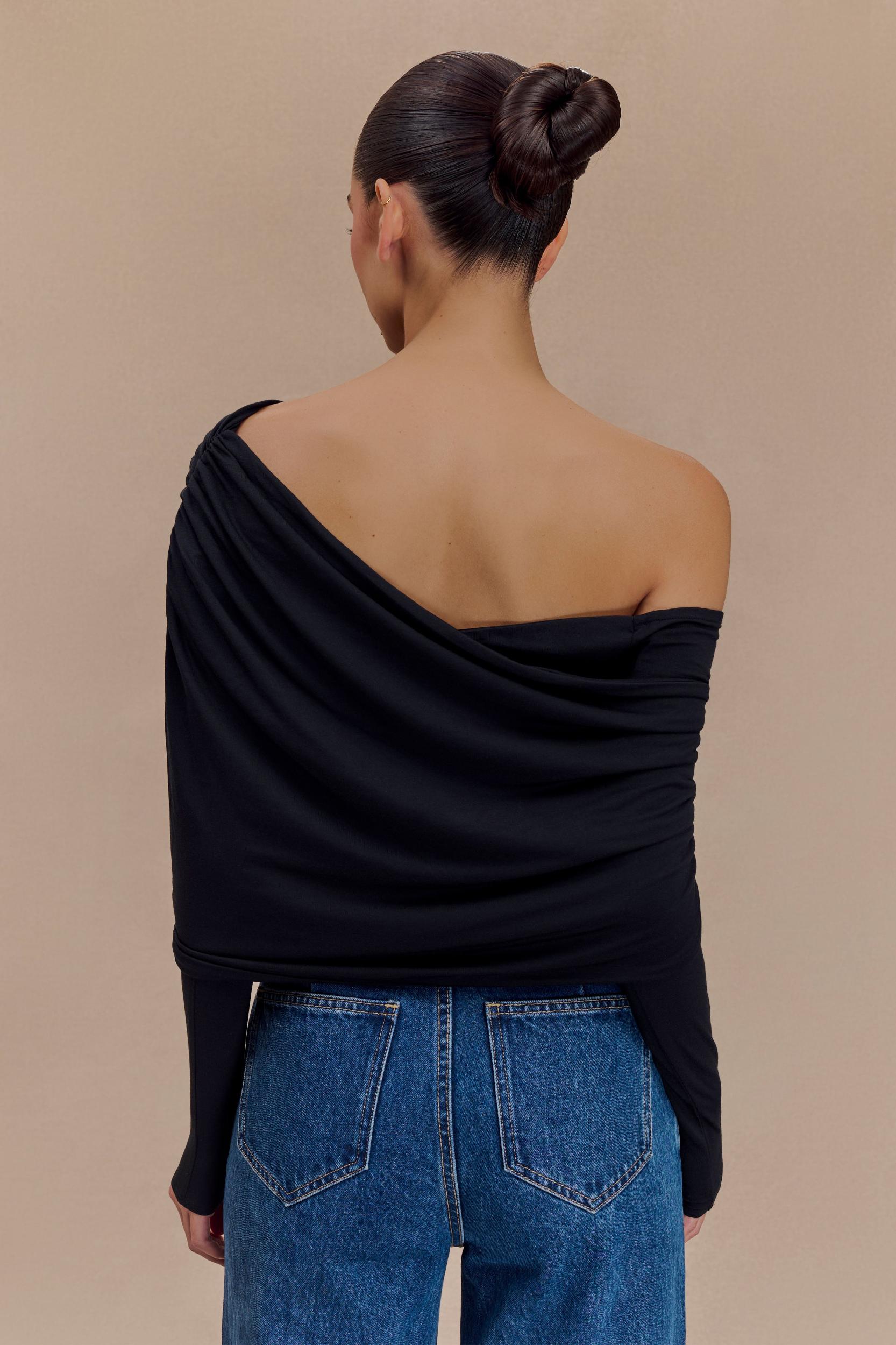 Corinna Modal One Shoulder Top - Black Product Image