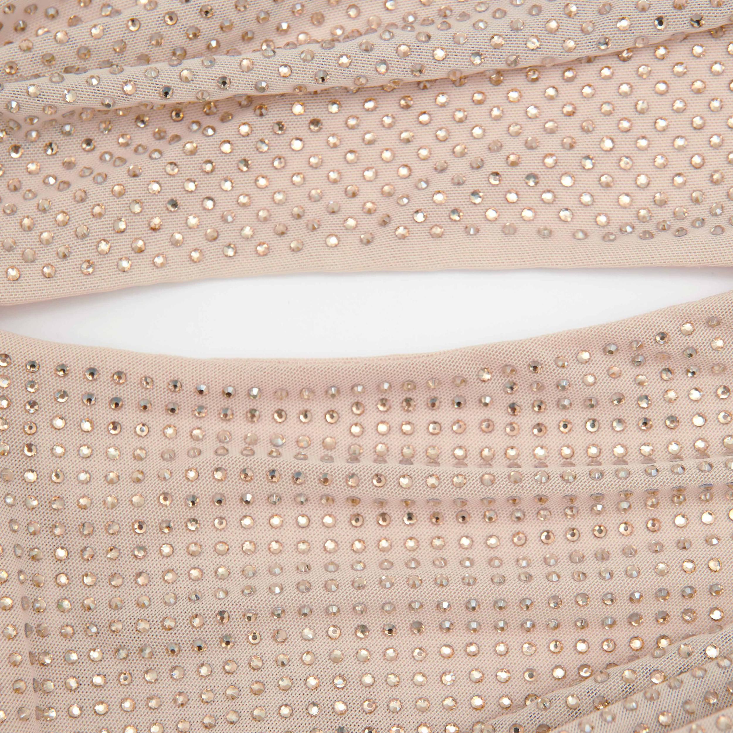 Gold Rhinestone Mesh Cut Out Maxi Dress Product Image