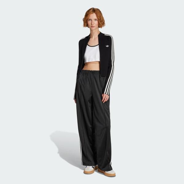 adidas Adicolor 3-Stripes Slim Knit Track Top Black S Womens Product Image