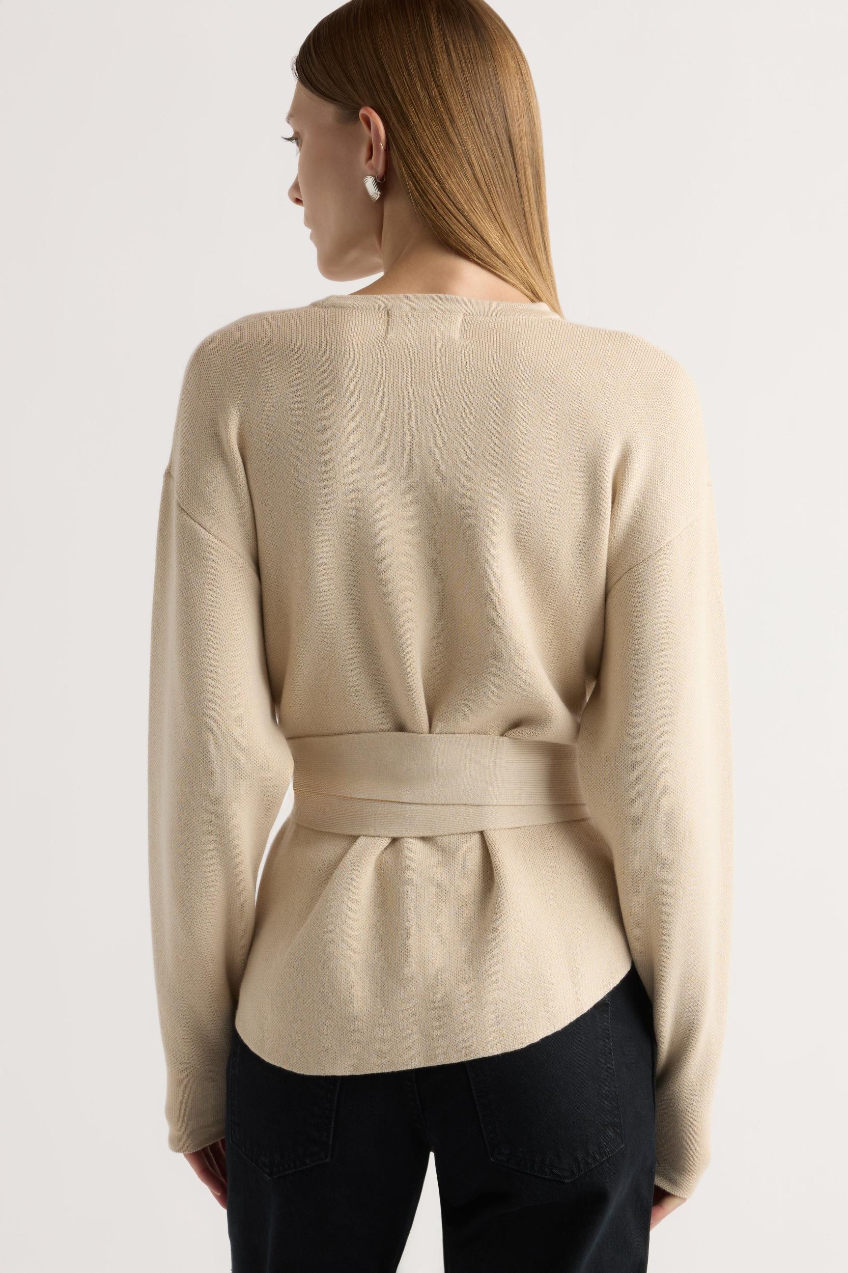 Nara Tie-Front Knit Sweater Product Image