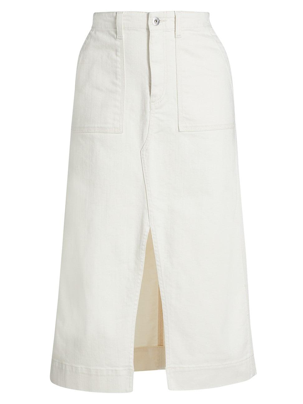 Womens Lana Denim Midi-Skirt Product Image