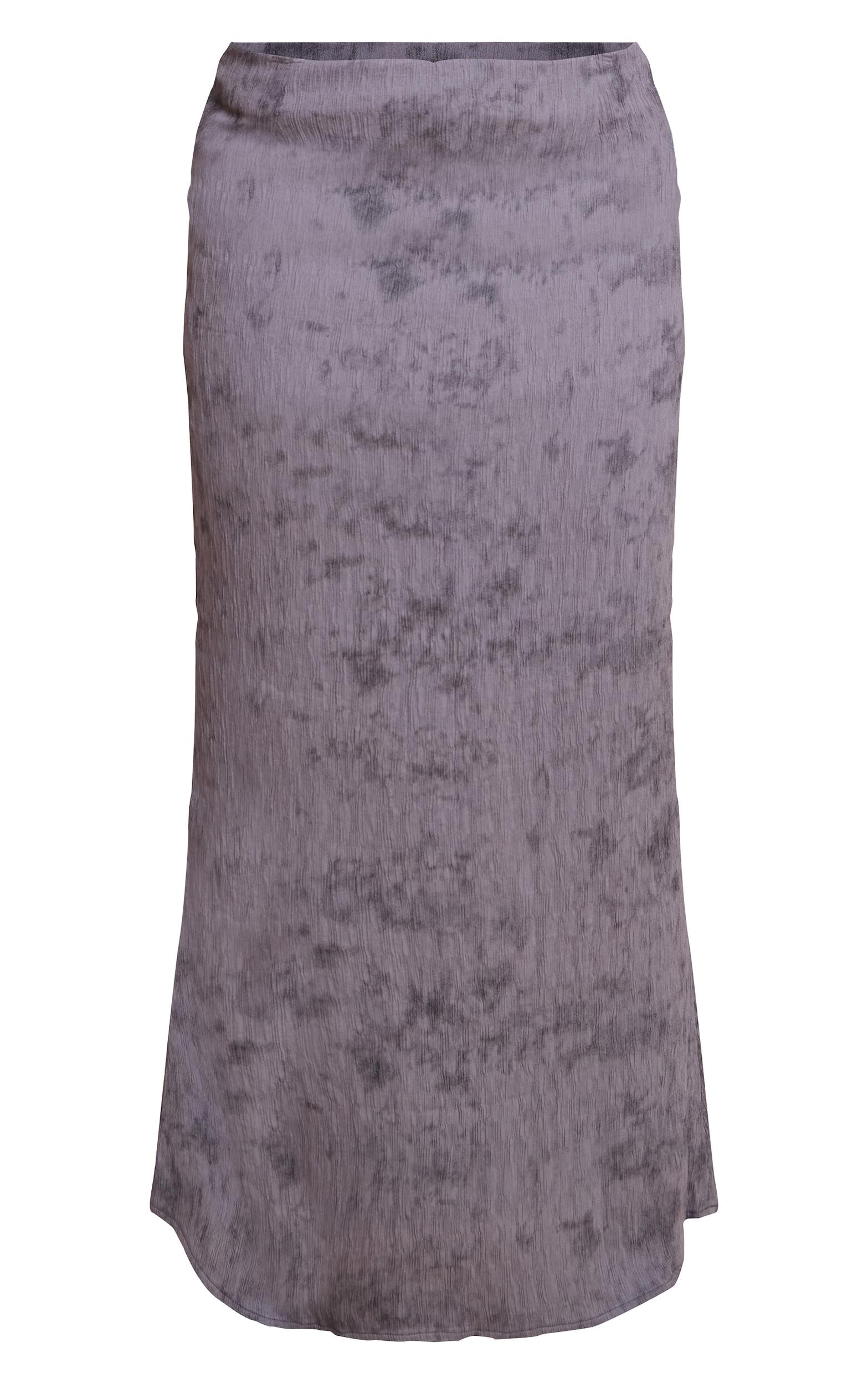 Plus Charcoal Textured Printed Maxi Skirt Product Image