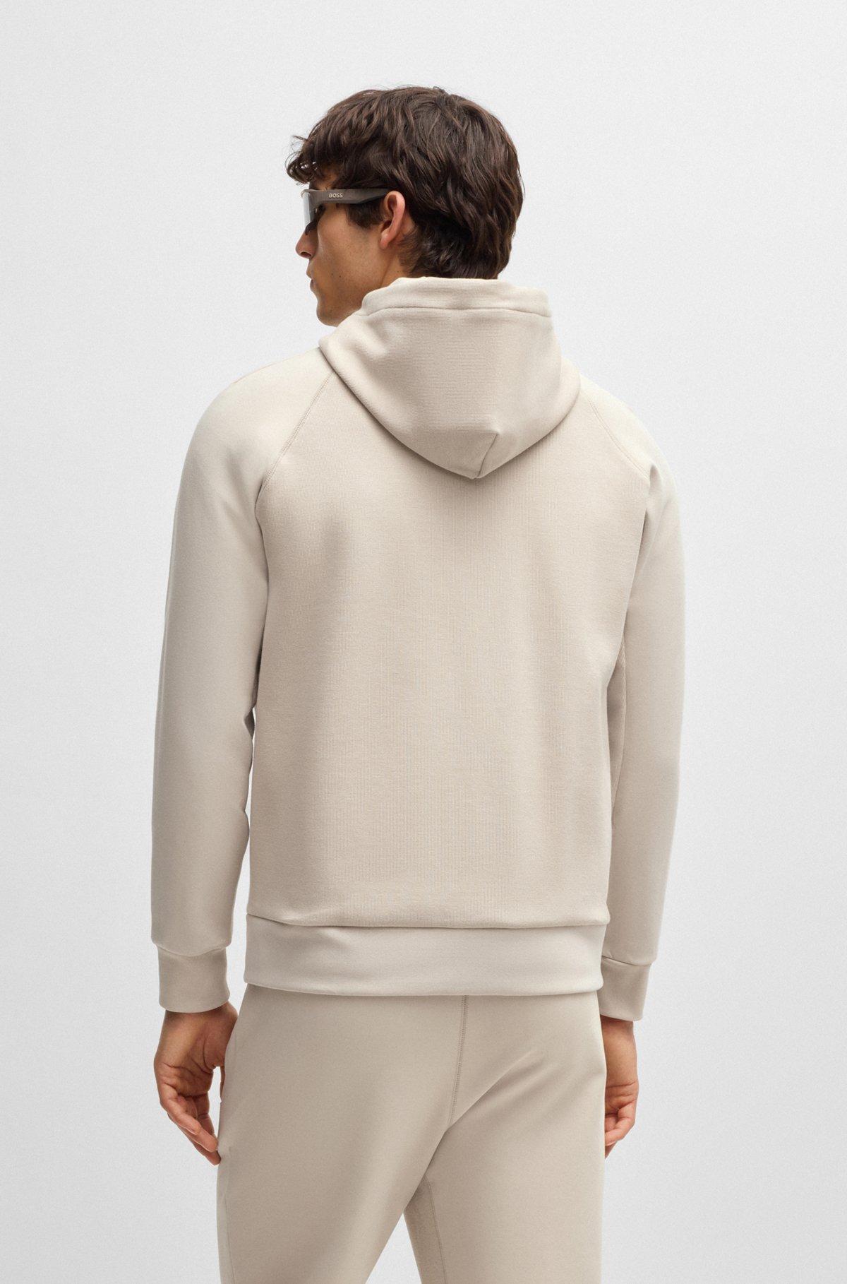 BOSS - Zip-up hoodie with logo patch - Light Beige Product Image