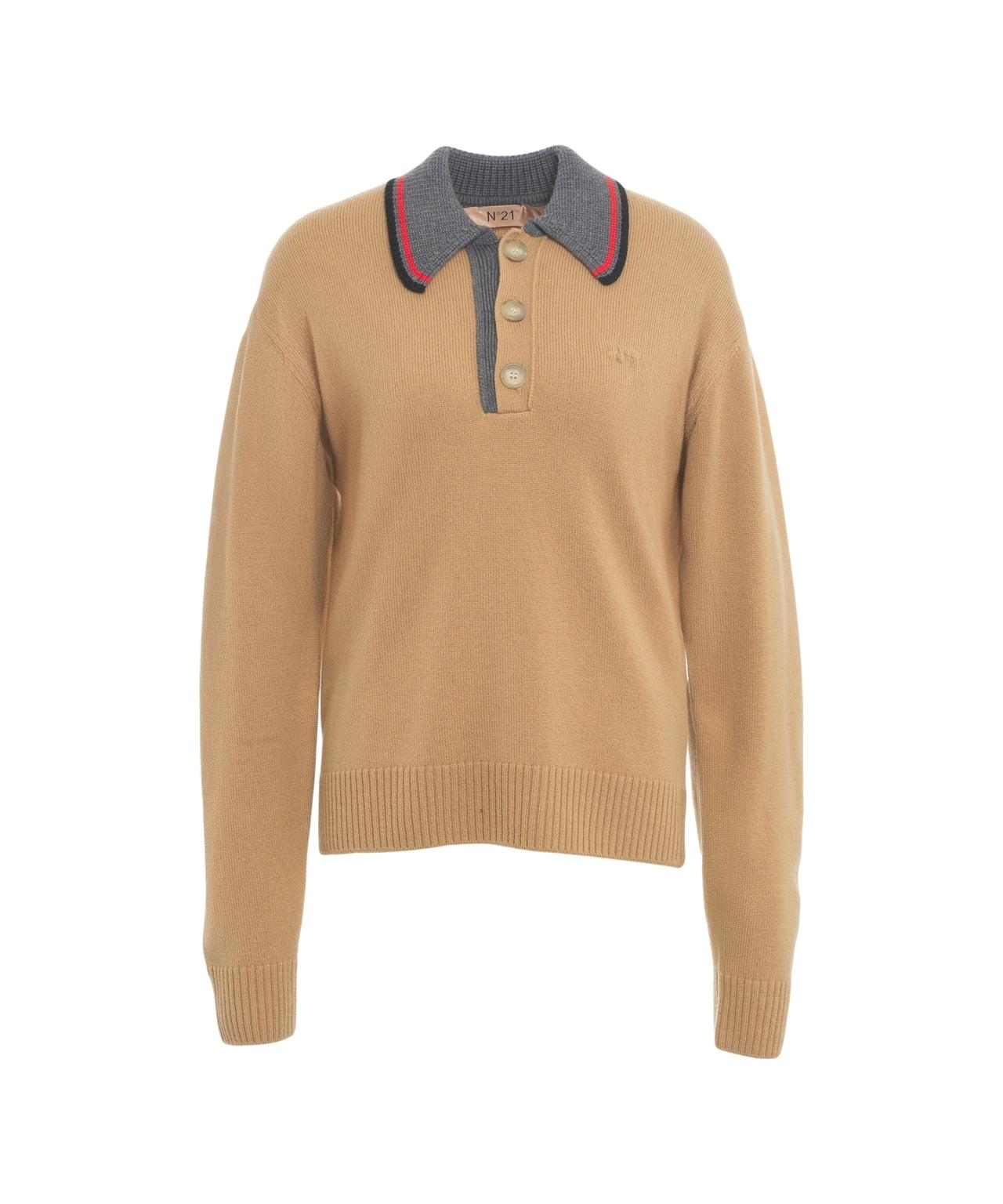 Knit Polo Sweater Product Image