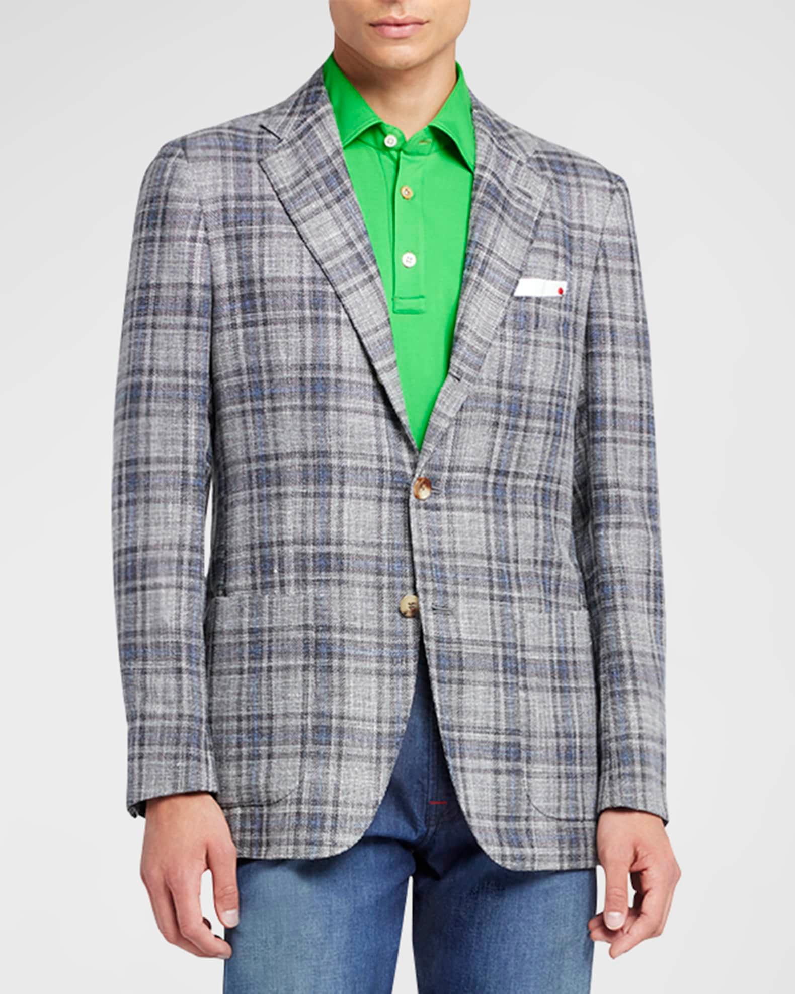 Men's Cashmere-Wool Plaid Sport Coat Product Image