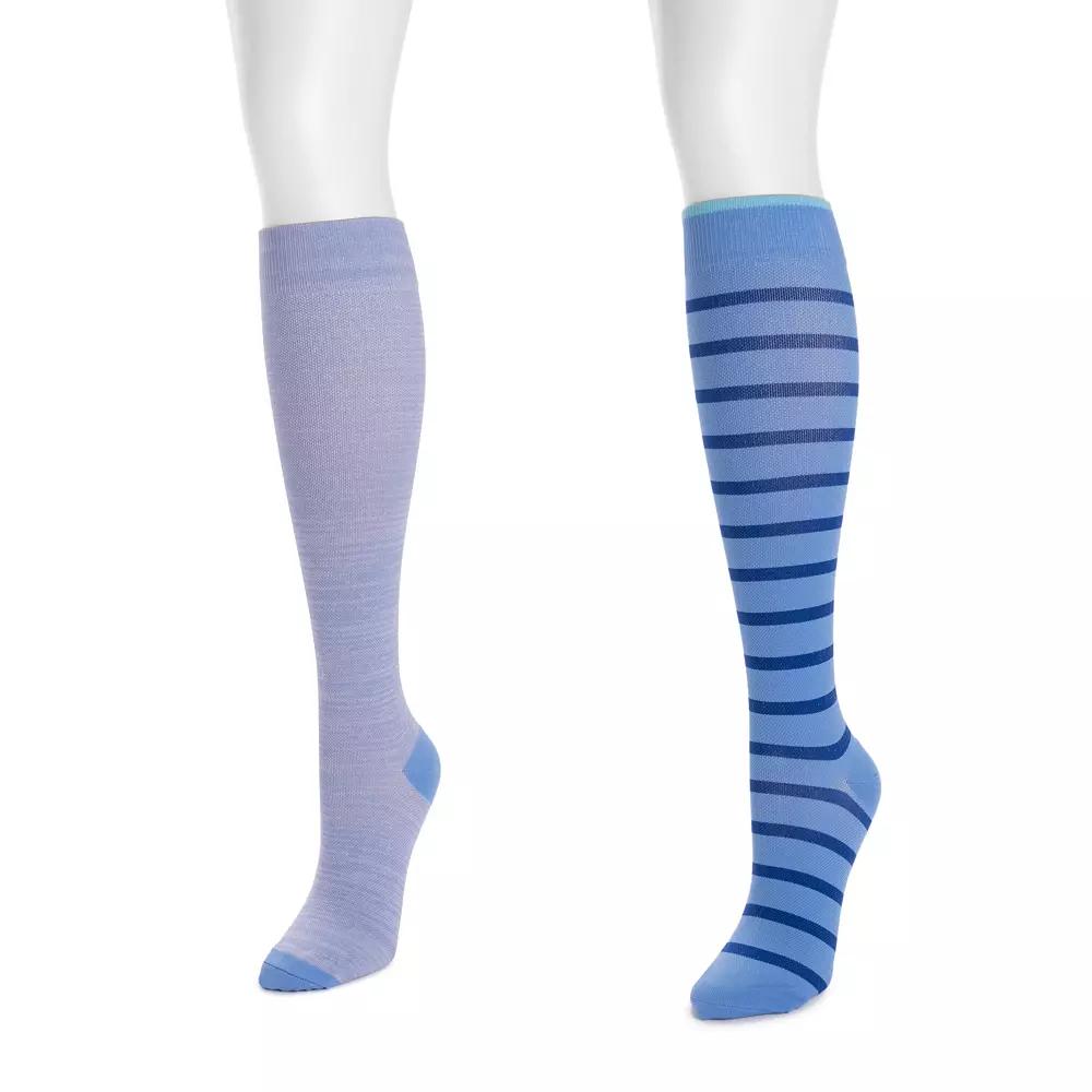 Womens MUK LUKS Nylon Compression Socks 2-Pack Product Image