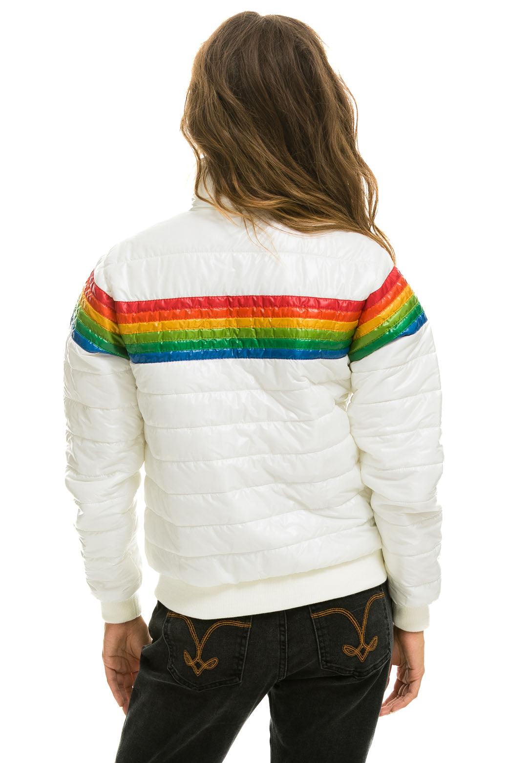 6 STRIPE JACKET -  GLOSSY WHITE Female Product Image