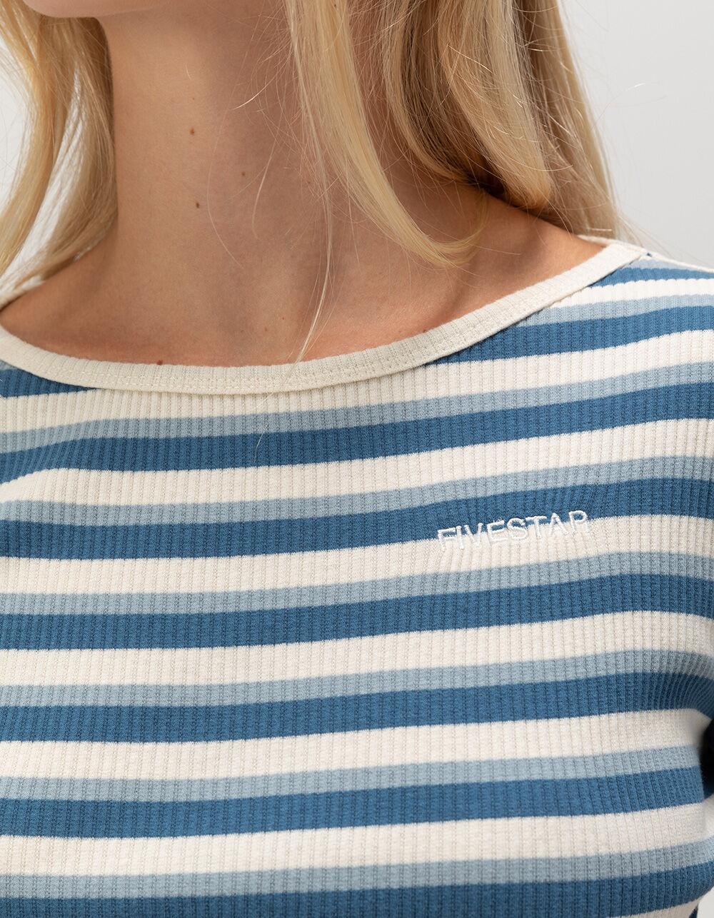 FIVESTAR GENERAL CO. Stripe Knit Womens Tee - BLUE COMBO Product Image