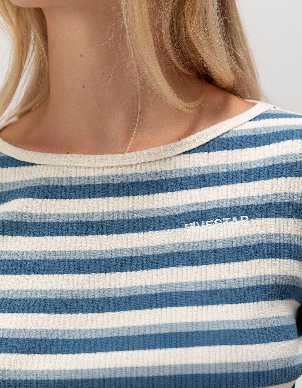 FIVESTAR GENERAL CO. Stripe Knit Womens Tee - BLUE COMBO Product Image